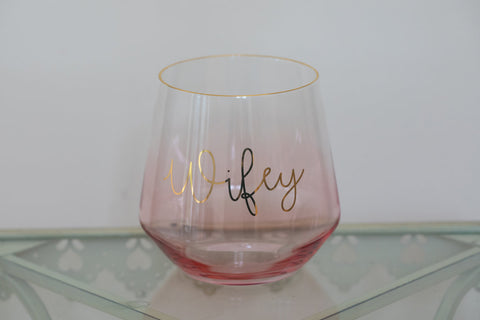 Wifey Stemless Wine Glass