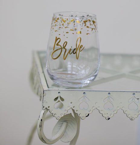 Bride Stemless Wine Glass